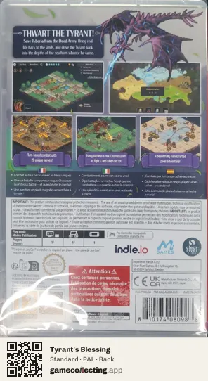 Tyrant's Blessing Nintendo Switch, PAL box back