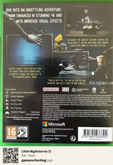 Little Nightmares II Xbox One, PAL box back