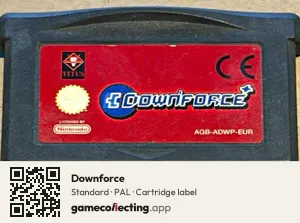Downforce Game Boy Advance, PAL cartridge label
