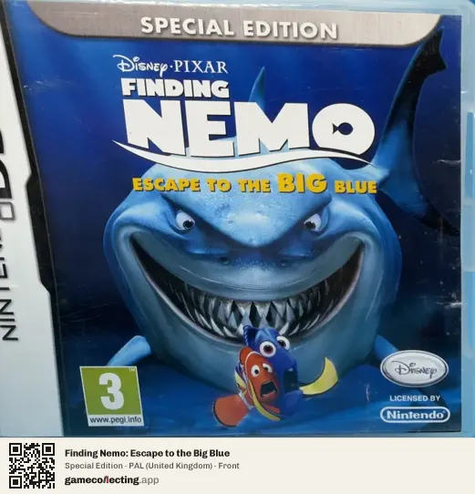 Finding Nemo: Escape to the Big Blue Nintendo DS, United Kingdom box front