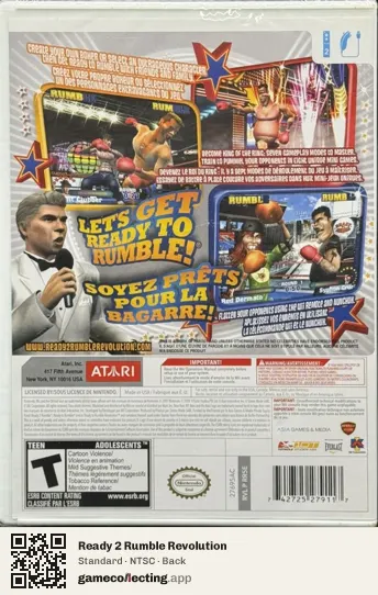 Ready 2 Rumble Revolution Nintendo Wii, NTSC box back