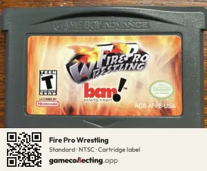 Fire Pro Wrestling Game Boy Advance, NTSC cartridge label