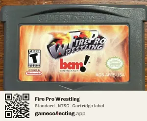 Fire Pro Wrestling Game Boy Advance, NTSC cartridge label