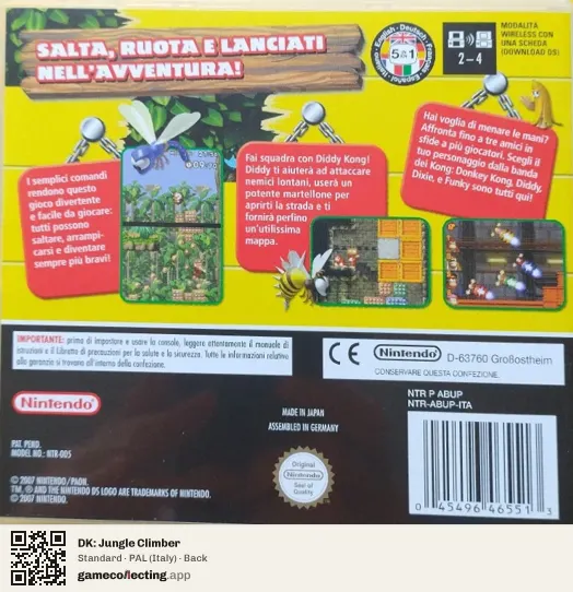 DK: Jungle Climber Nintendo DS, Italy box back