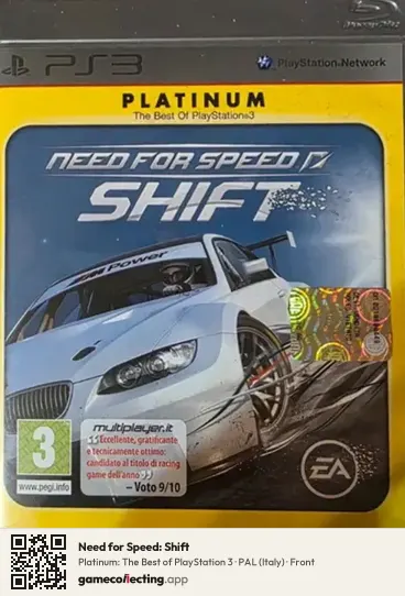Need for Speed: Shift PlayStation 3, Italy box front