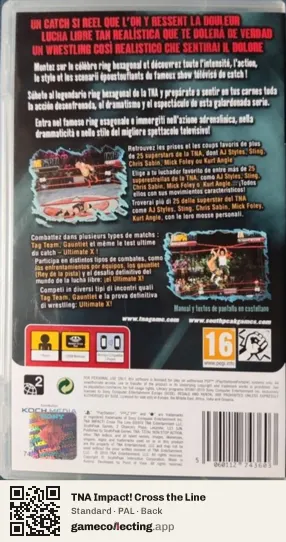 TNA Impact! Cross the Line PlayStation Portable, PAL box back