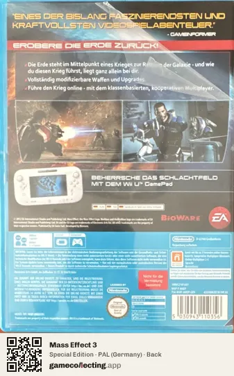 Mass Effect 3 Nintendo Wii U, Germany box back