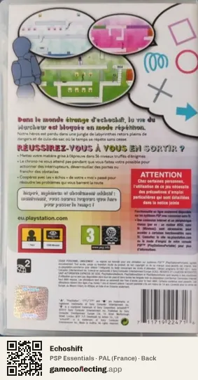 Echoshift PlayStation Portable, France box back