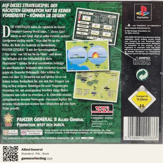 Allied General PlayStation, PAL box back
