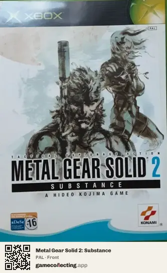 Metal Gear Solid 2: Substance Xbox, PAL box front