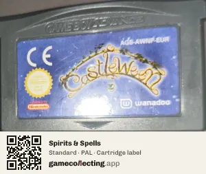 Spirits & Spells Game Boy Advance, PAL cartridge label
