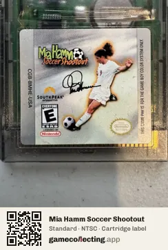 Mia Hamm Soccer Shootout Game Boy Color, NTSC cartridge label