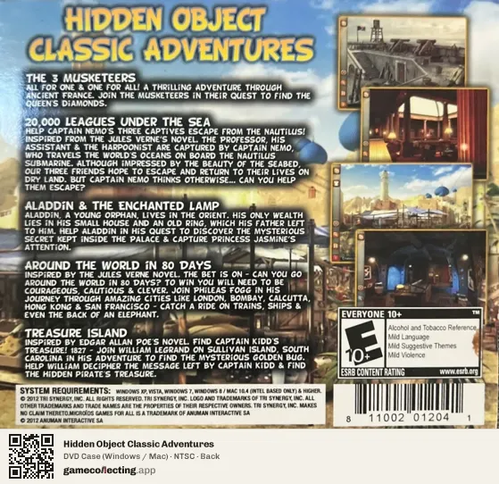 Hidden Object Classic Adventures Computer, NTSC box back