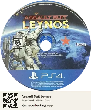 Assault Suit Leynos PlayStation 4, NTSC disc