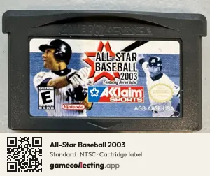 All-Star Baseball 2003 Game Boy Advance, NTSC cartridge label