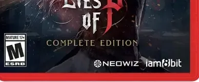 Lies of P, the ESRB box on its front
