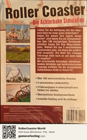 RollerCoaster World Computer, PAL box back