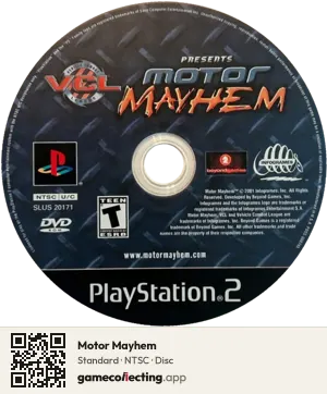 Motor Mayhem PlayStation 2, NTSC disc
