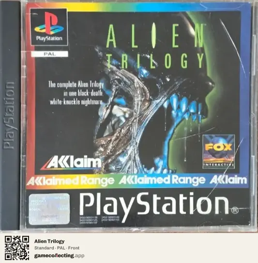 Alien Trilogy PlayStation, PAL box front