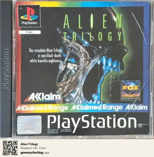 Alien Trilogy PlayStation, PAL box front