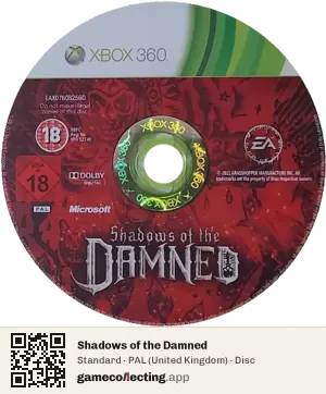 Shadows of the Damned Xbox 360, PAL disc
