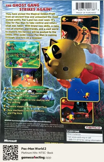 Pac-Man World 2 Xbox, NTSC box back