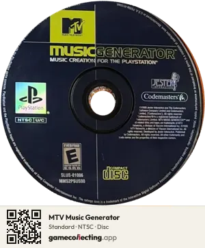 MTV Music Generator PlayStation, NTSC disc