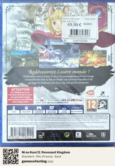 Ni no Kuni II: Revenant Kingdom PlayStation 4, France box back