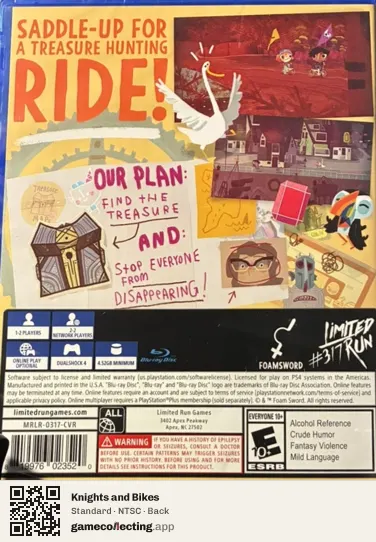 Knights and Bikes PlayStation 4, NTSC box back