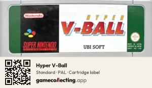 Hyper V-Ball Super Nintendo Entertainment System, PAL cartridge label