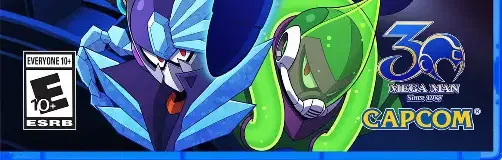 Mega Man 11, the ESRB box on its front