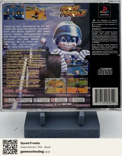 Speed Freaks PlayStation, PAL box back