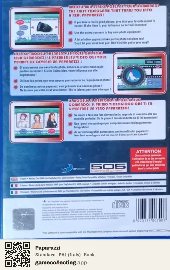 Paparazzi PlayStation 2, Italy box back