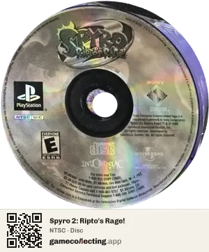 Spyro 2: Ripto's Rage! PlayStation, NTSC disc