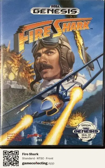 Fire Shark Sega Mega Drive / Genesis, NTSC box front