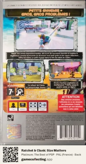 Ratchet & Clank: Size Matters PlayStation Portable, France box back