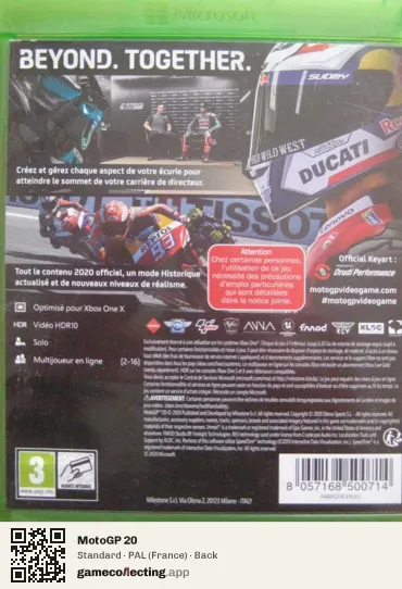 MotoGP 20 Xbox One, France box back
