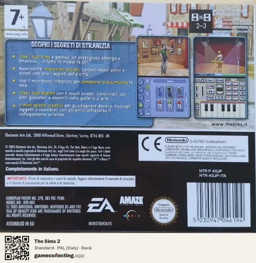 The Sims 2 Nintendo DS, Italy box back