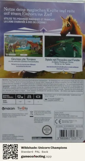 Wildshade: Unicorn Champions Nintendo Switch, PAL box back