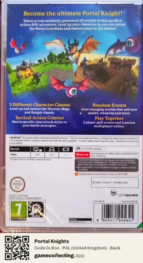 Portal Knights Nintendo Switch, United Kingdom box back