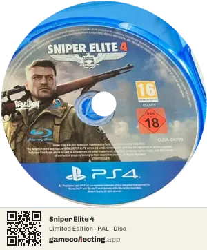 Sniper Elite 4 PlayStation 4, PAL disc
