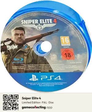 Sniper Elite 4 PlayStation 4, PAL disc