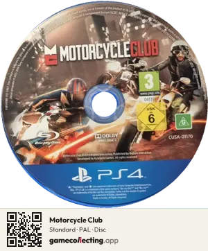Motorcycle Club PlayStation 4, PAL disc