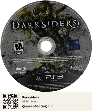 Darksiders PlayStation 3, NTSC disc