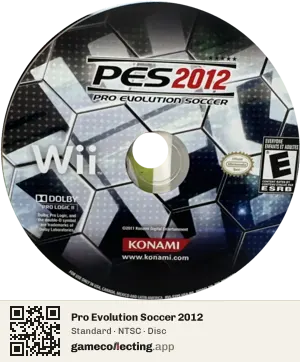 Pro Evolution Soccer 2012 Nintendo Wii, NTSC disc