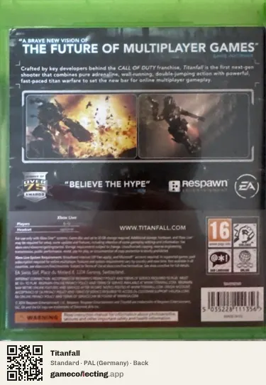 Titanfall Xbox One, Germany box back