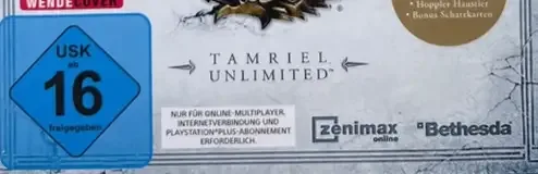 The Elder Scrolls Online: Tamriel Unlimited, the USK square on its front