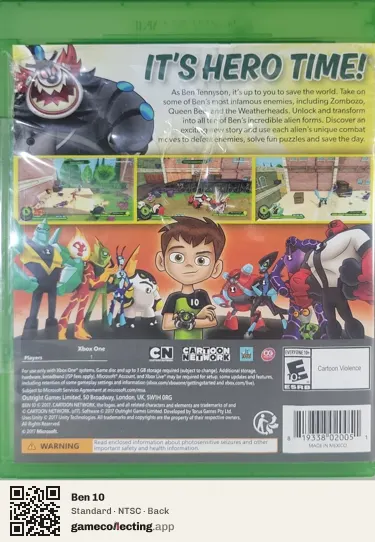 Ben 10 Xbox One, NTSC box back