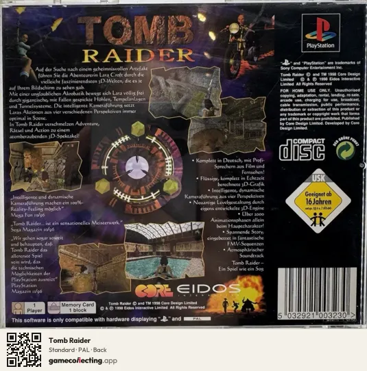 Tomb Raider PlayStation, PAL box back