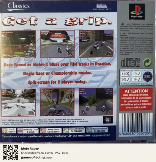 Moto Racer PlayStation, PAL box back